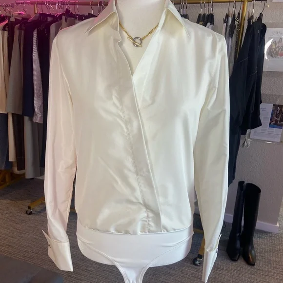 Collared Wrap Front BodysuitLafayette 148 NYC